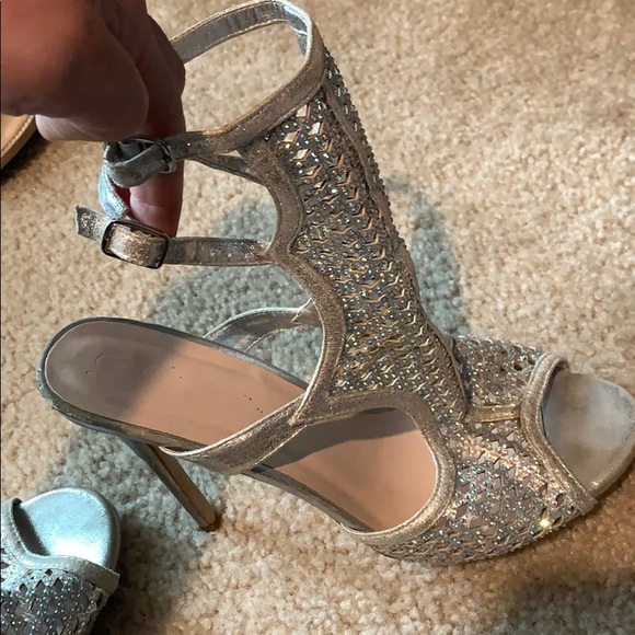 Silver High Heel Sandals - Picture 2 of 3
